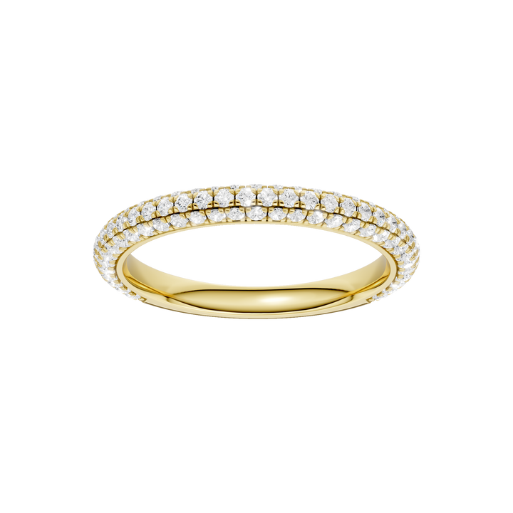 Matching Band for Hidden Halo Pave Engagement Ring (Round) in 14K Yellow Gold – Silvadi Jewelry Aurora CO