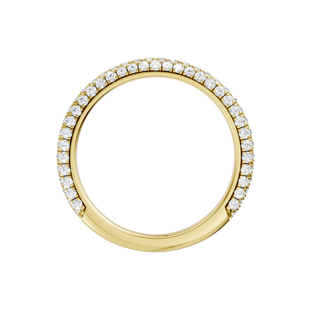 Matching Band for Hidden Halo Pave Engagement Ring (Round) in 14K Yellow Gold – Silvadi Jewelry Aurora CO