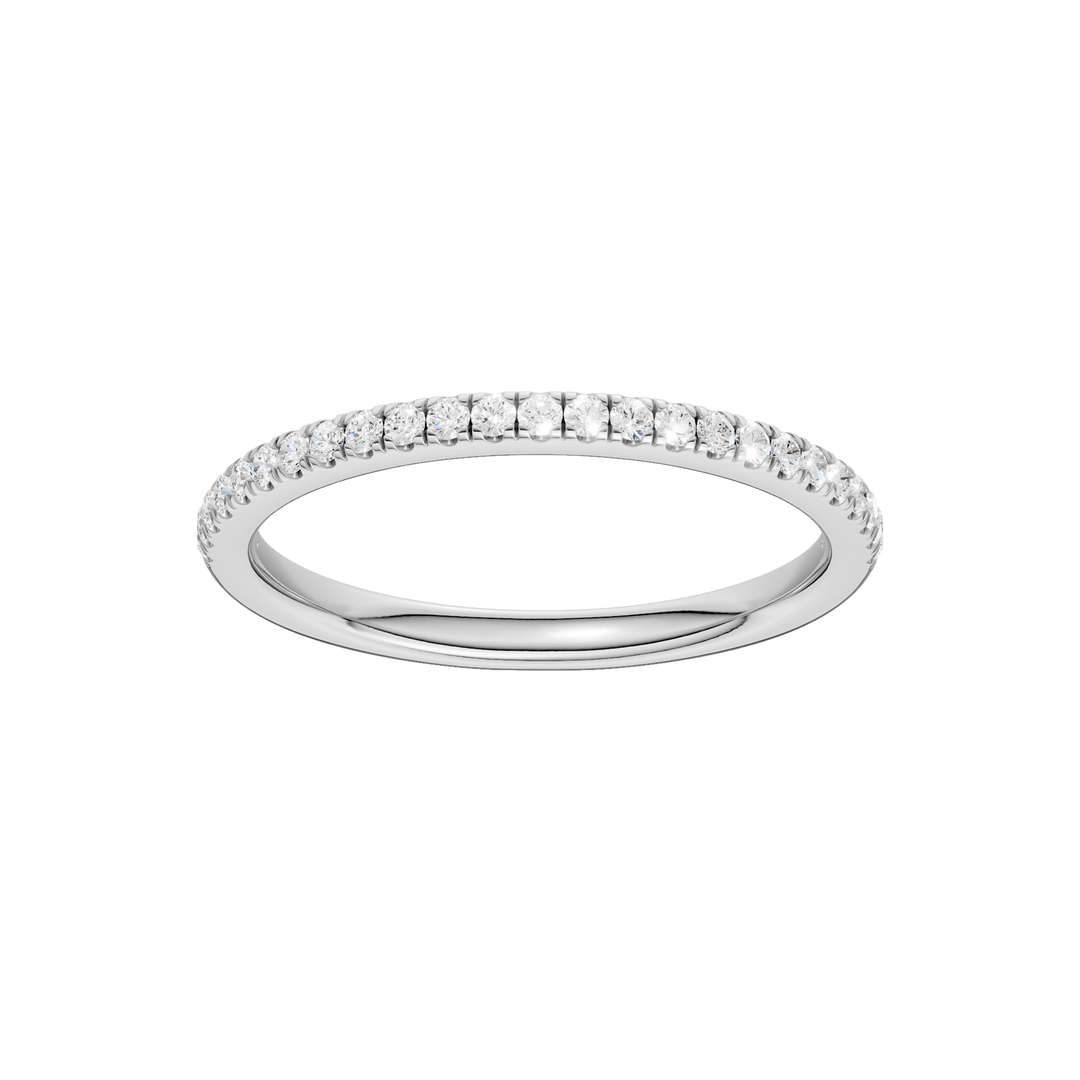 Matching Band for Petite Halo Engagement Ring (Round) in 14K White Gold – Silvadi Jewelry Aurora CO