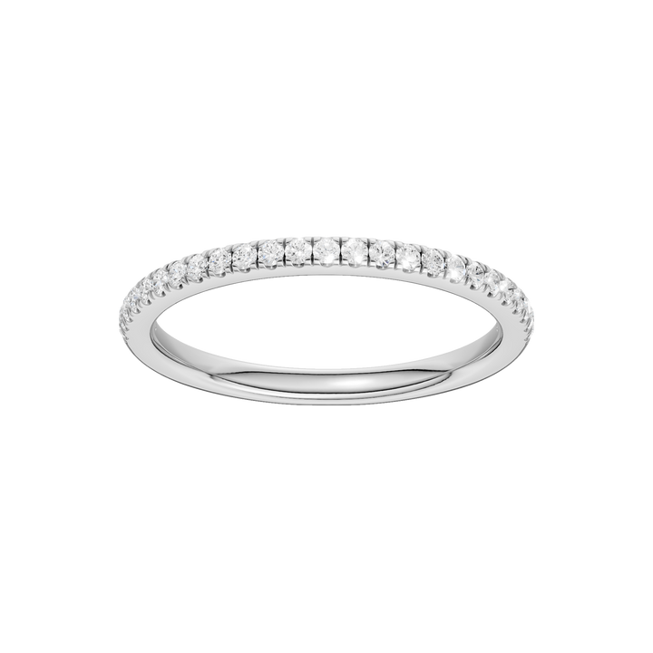 Matching Band for Petite Halo Engagement Ring (Round) in 14K White Gold – Silvadi Jewelry Aurora CO