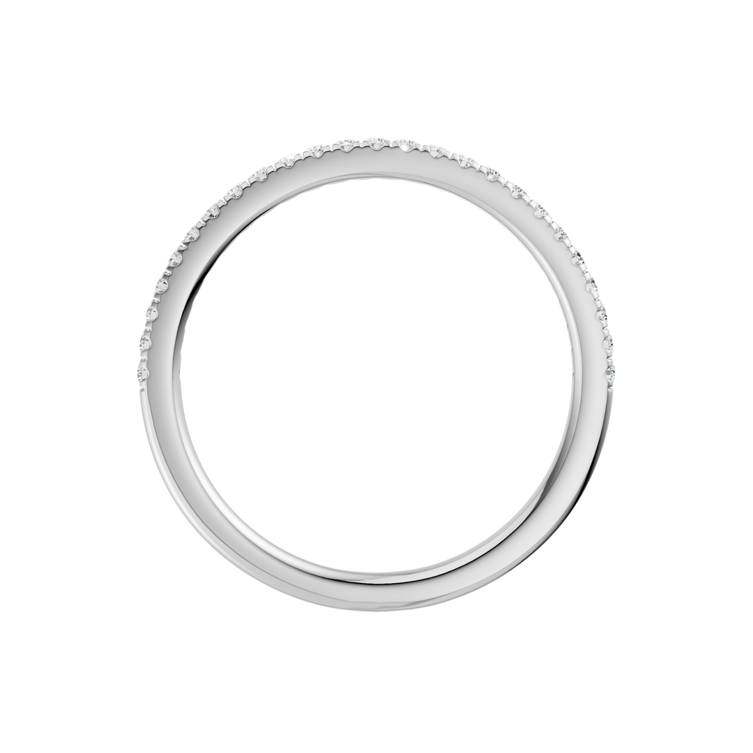 Matching Band for Petite Halo Engagement Ring (Round) in 14K White Gold – Silvadi Jewelry Aurora CO