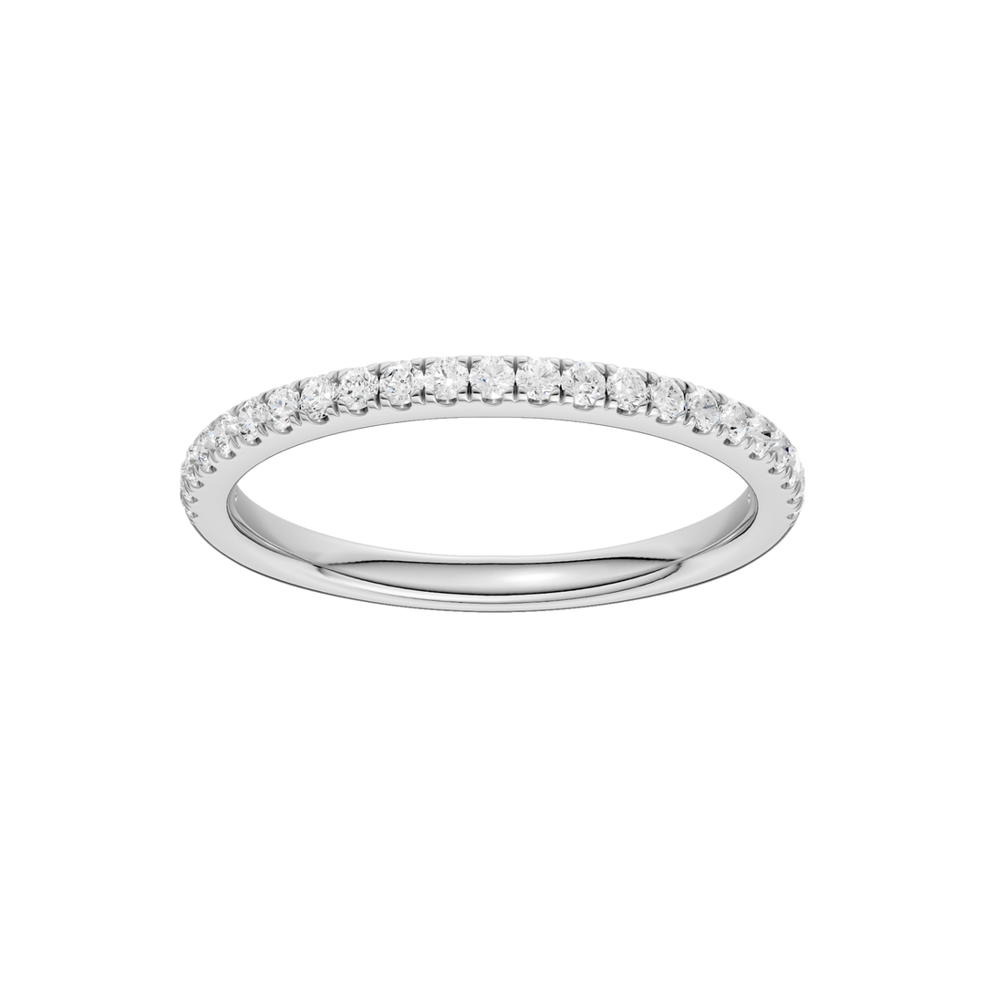 Matching Band for Petite Halo Engagement Ring (Round) in 14K White Gold – Silvadi Jewelry Aurora CO