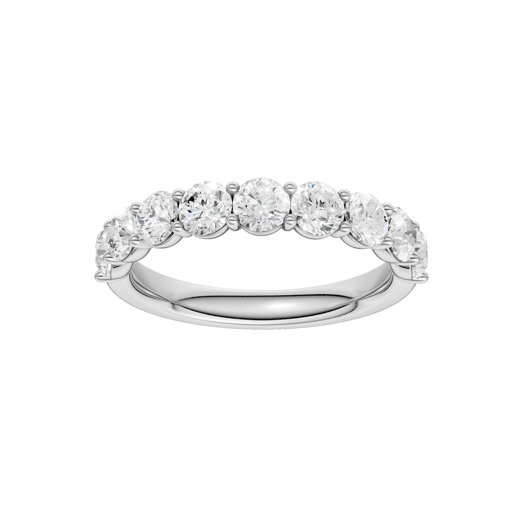 Matching Band for Semi Eternity Engagement Ring (Round) in 14K White Gold – Silvadi Jewelry Aurora CO