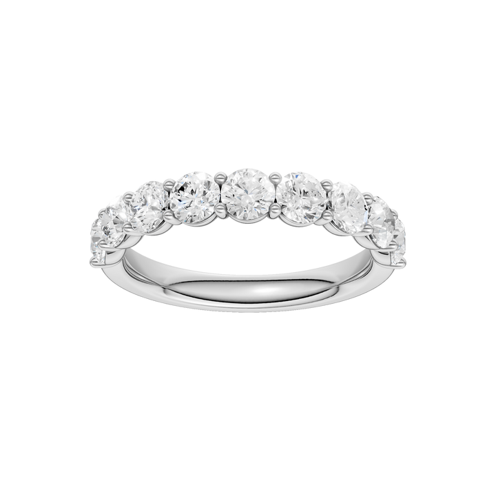 Matching Band for Semi Eternity Engagement Ring (Round) in 14K White Gold – Silvadi Jewelry Aurora CO