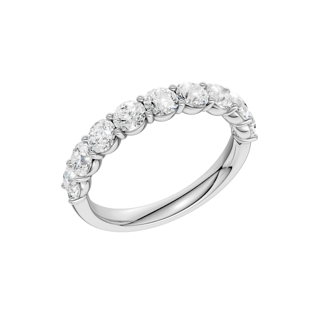 Matching Band for Semi Eternity Engagement Ring (Round) in 14K White Gold – Silvadi Jewelry Aurora CO