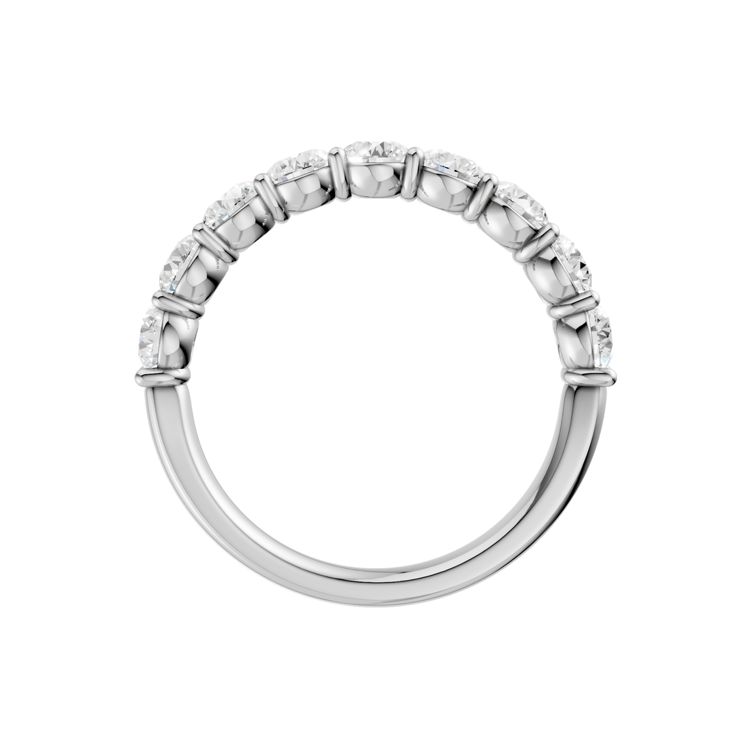 Matching Band for Semi Eternity Engagement Ring (Round) in 14K White Gold – Silvadi Jewelry Aurora CO