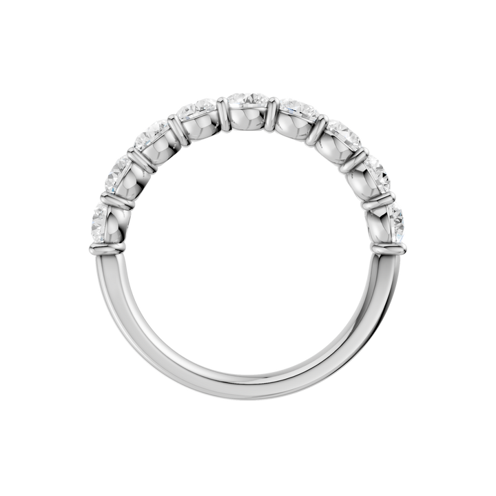 Matching Band for Semi Eternity Engagement Ring (Round) in 14K White Gold – Silvadi Jewelry Aurora CO