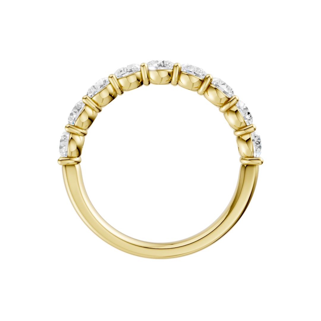 Matching Band for Semi Eternity Engagement Ring (Round) in 14K Yellow Gold – Silvadi Jewelry Aurora CO