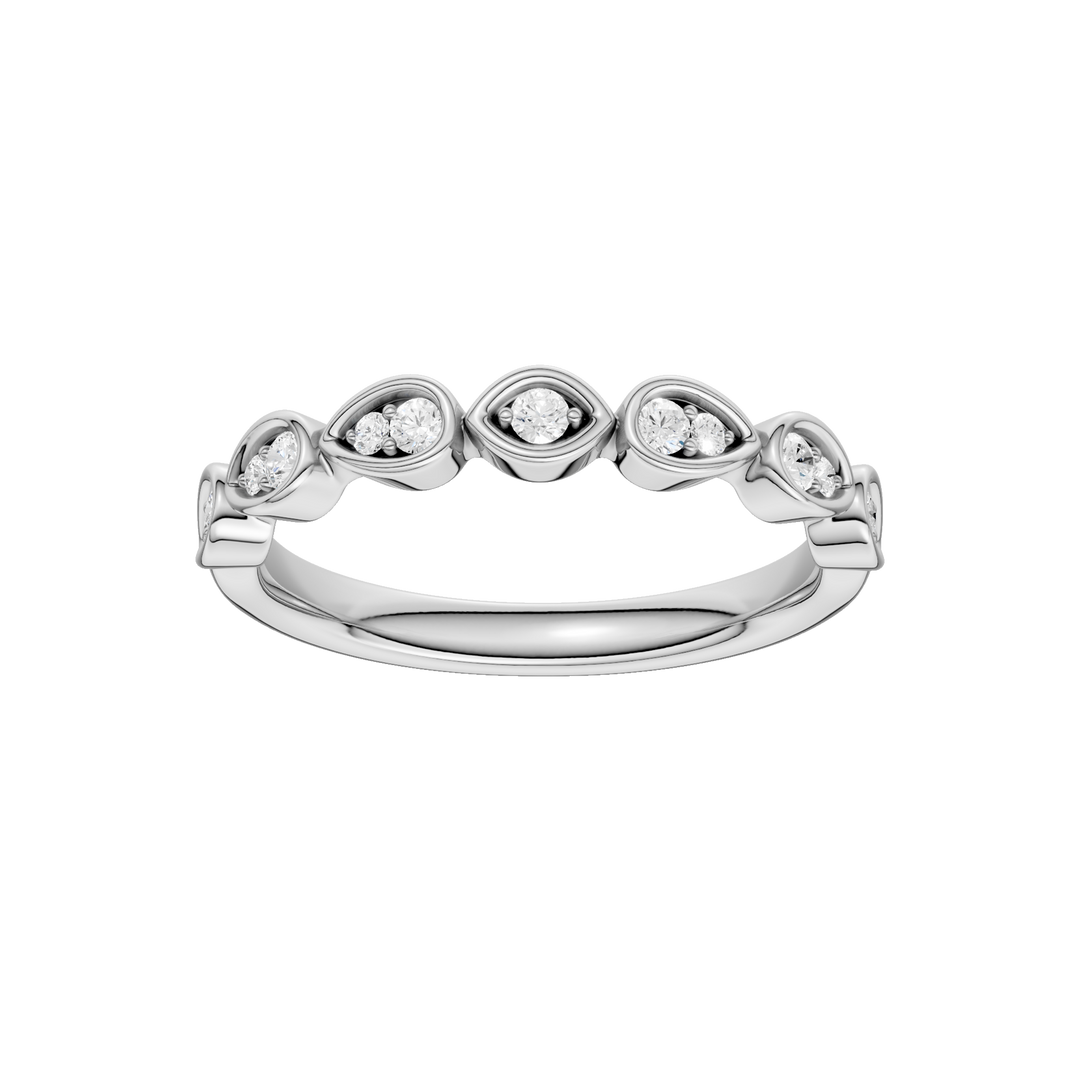 Matching Band for Trellis Shank Engagement Ring (Round) in 14K White Gold – Silvadi Jewelry Aurora CO