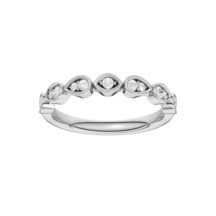 Matching Band for Trellis Shank Engagement Ring (Round) in 14K White Gold – Silvadi Jewelry Aurora CO
