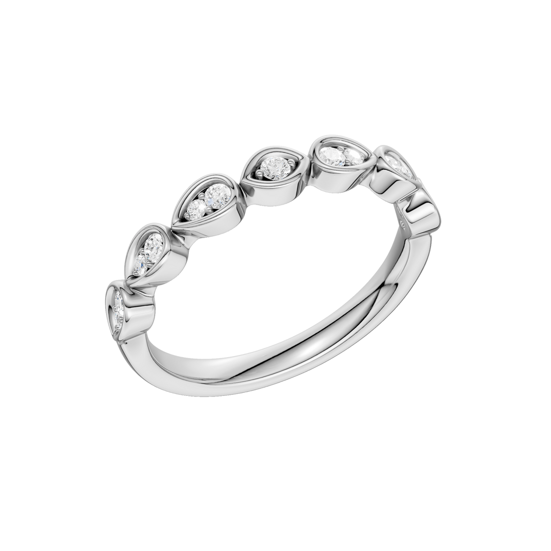 Matching Band for Trellis Shank Engagement Ring (Round) in 14K White Gold – Silvadi Jewelry Aurora CO