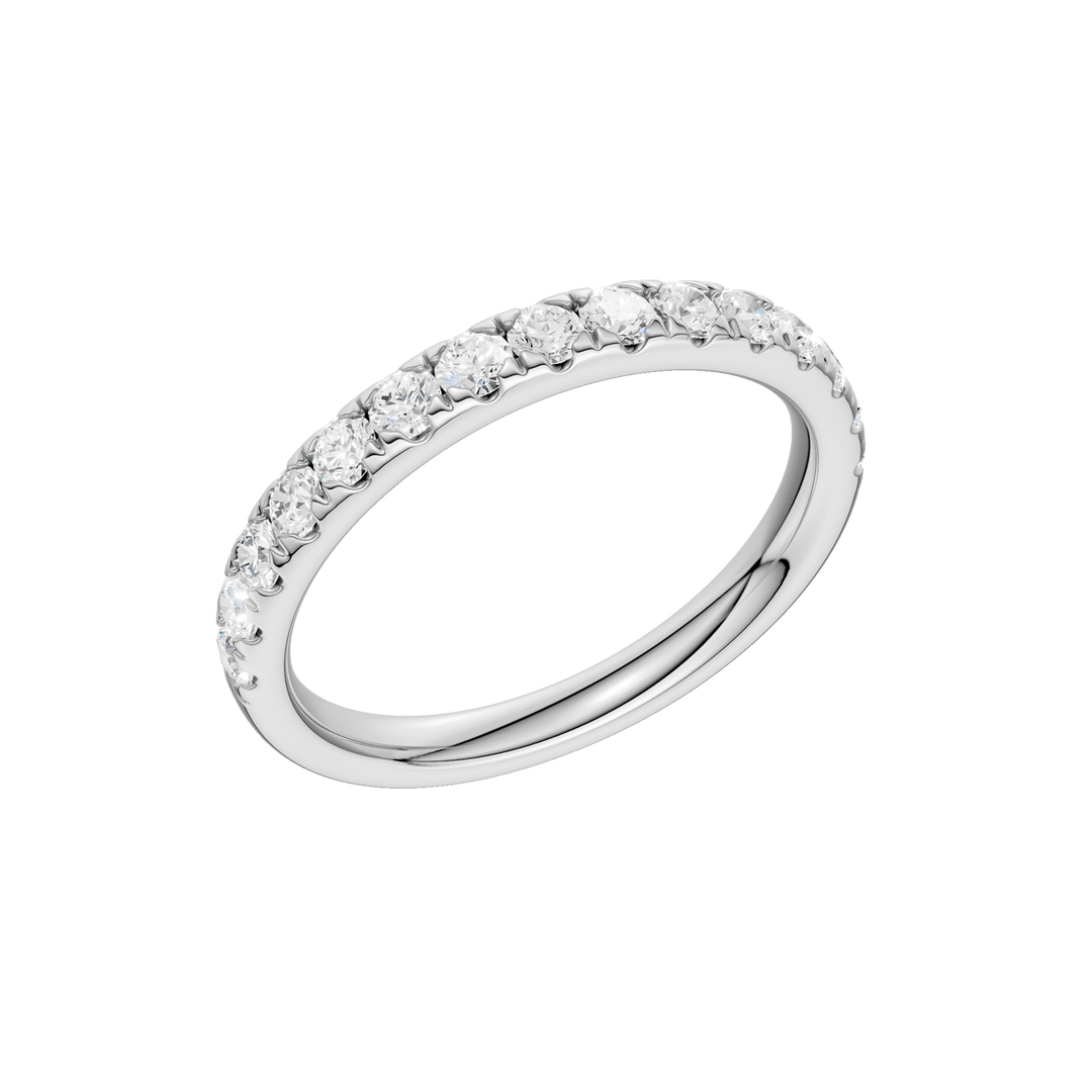Matching Band for Tulip Head Engagement Ring (Round) in 14K White Gold – Silvadi Jewelry Aurora CO