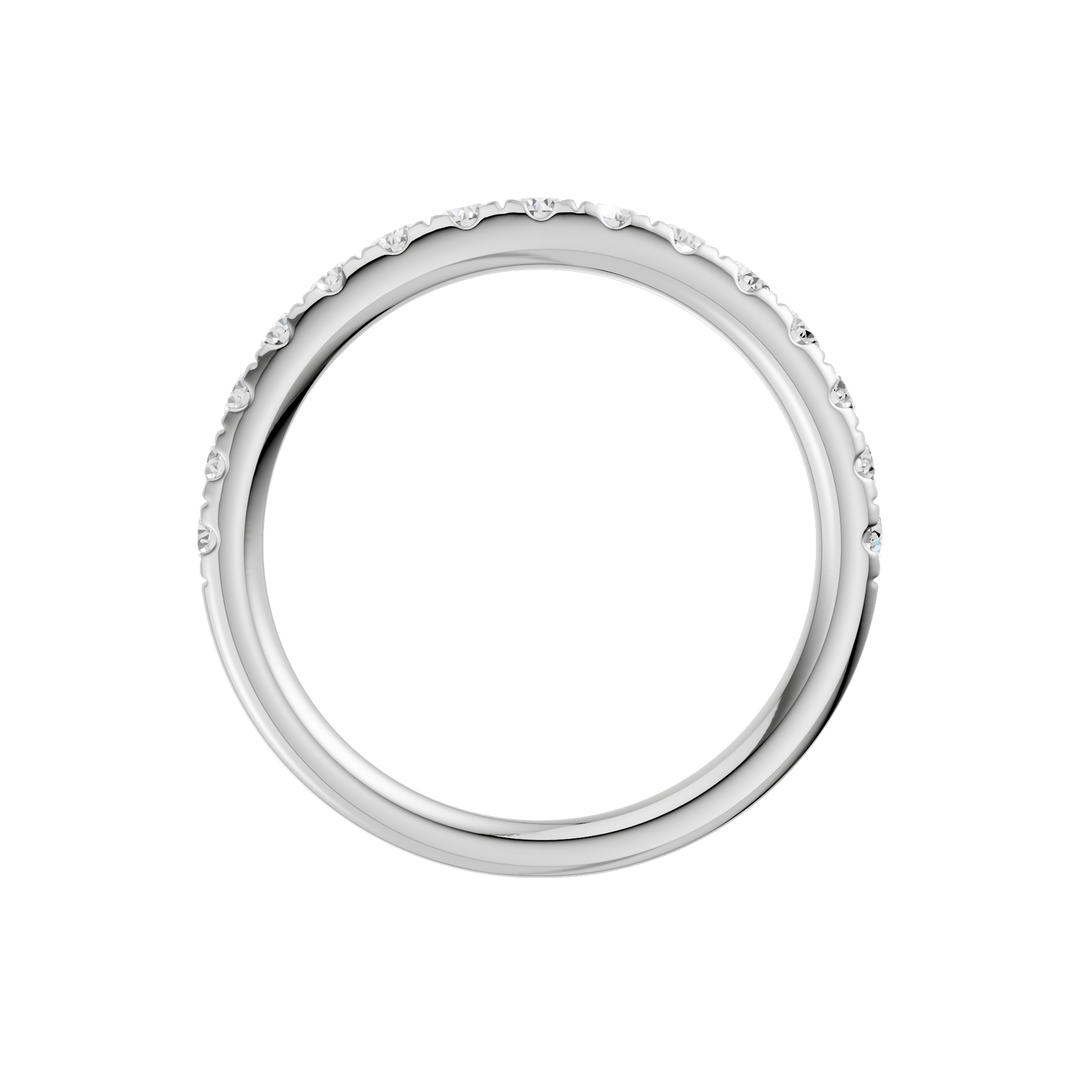 Matching Band for Tulip Head Engagement Ring (Round) in 14K White Gold – Silvadi Jewelry Aurora CO
