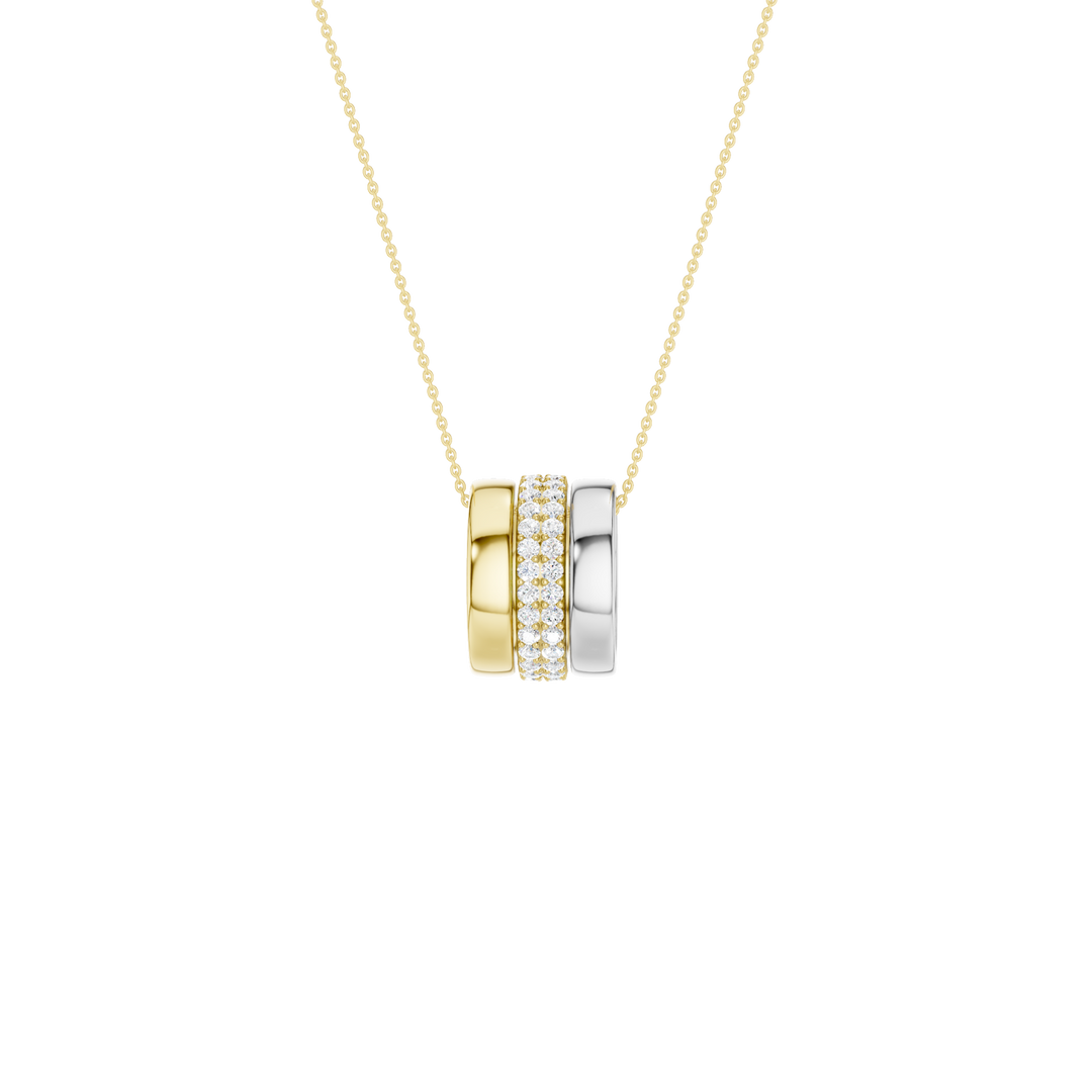 Multi Bead Pendant (Round) in 14K Two-Tone White and Yellow Gold – Silvadi Jewelry Aurora CO