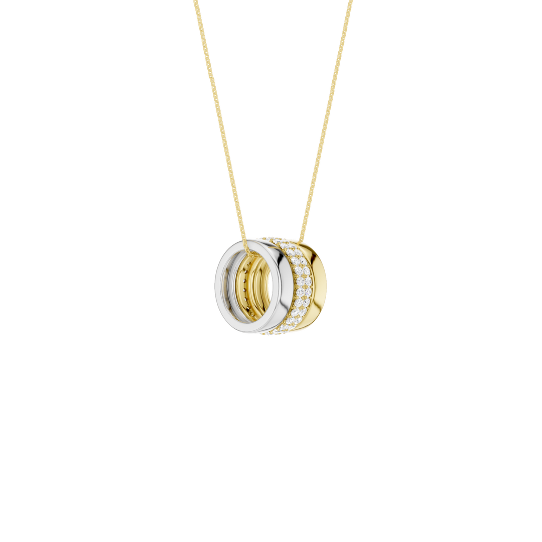 Multi Bead Pendant (Round) in 14K Two-Tone White and Yellow Gold – Silvadi Jewelry Aurora CO
