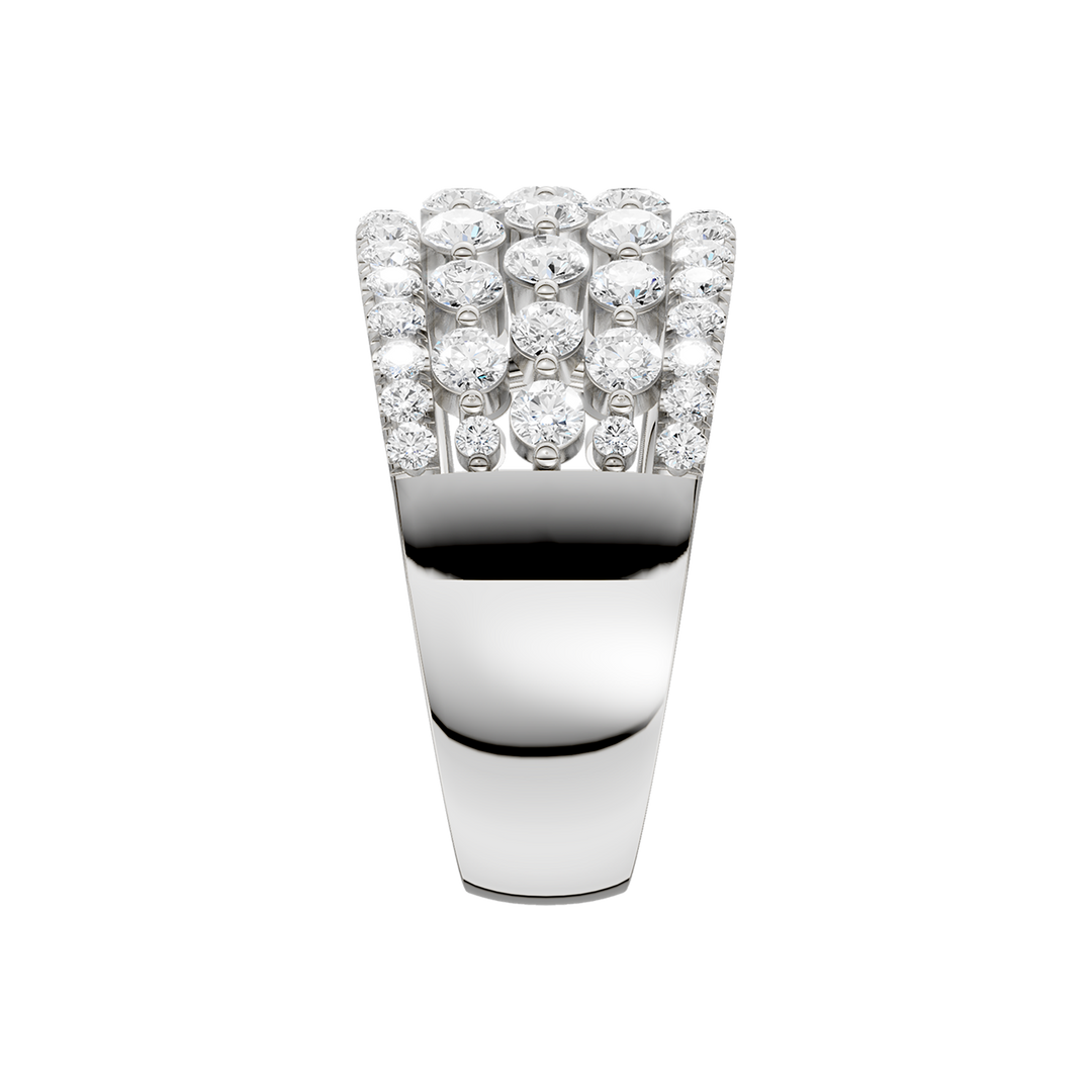 Multi Row Diamond Ring (Round) in 14K White Gold – Silvadi Jewelry Aurora CO