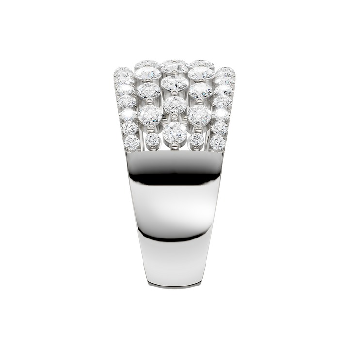 Multi Row Diamond Ring (Round) in 14K White Gold – Silvadi Jewelry Aurora CO