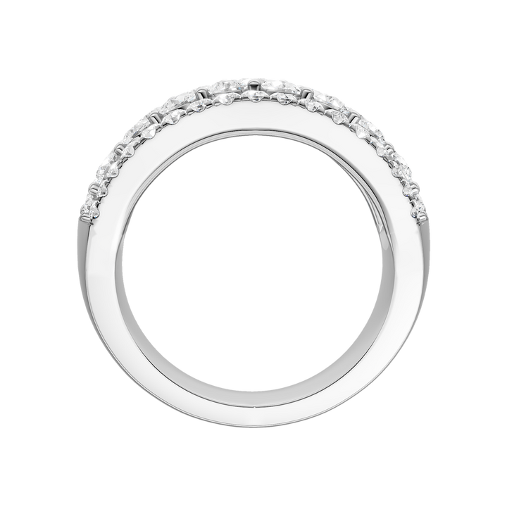 Multi Row Diamond Ring (Round) in 14K White Gold – Silvadi Jewelry Aurora CO