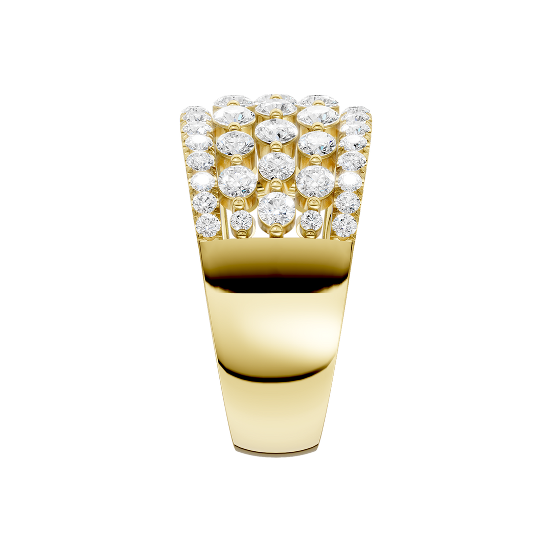Multi Row Diamond Ring (Round) in 14K Yellow Gold – Silvadi Jewelry Aurora CO