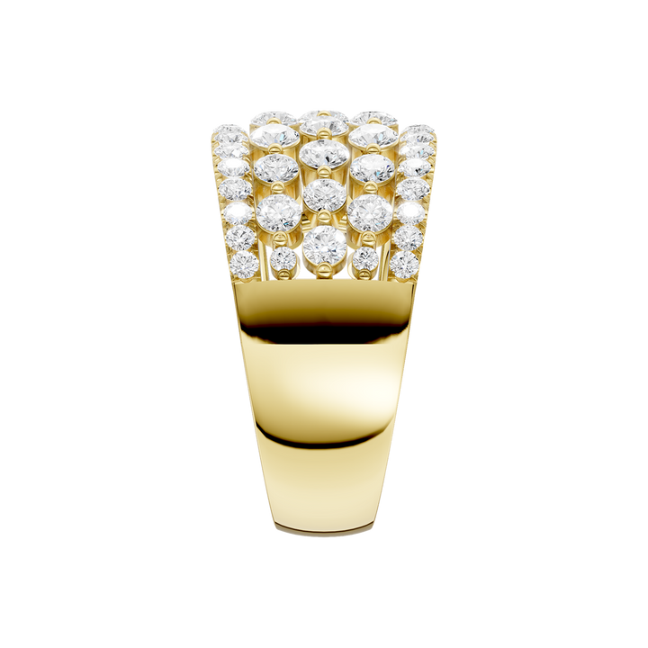 Multi Row Diamond Ring (Round) in 14K Yellow Gold – Silvadi Jewelry Aurora CO