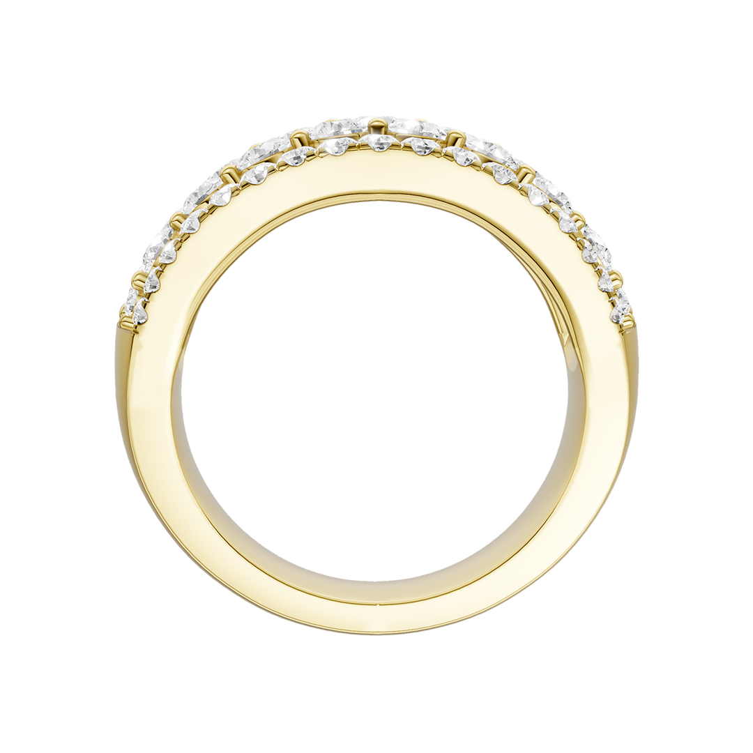 Multi Row Diamond Ring (Round) in 14K Yellow Gold – Silvadi Jewelry Aurora CO