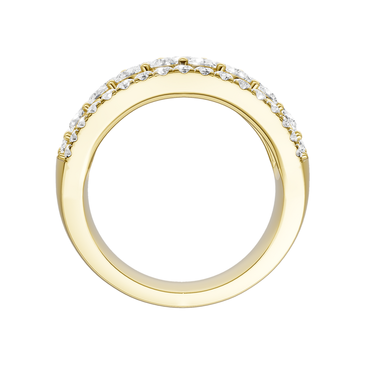 Multi Row Diamond Ring (Round) in 14K Yellow Gold – Silvadi Jewelry Aurora CO