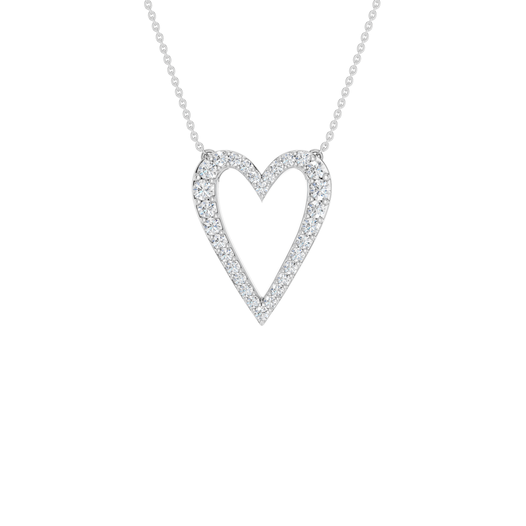 Open Heart Pendant (Round) in 14K White Gold – Silvadi Jewelry Aurora CO