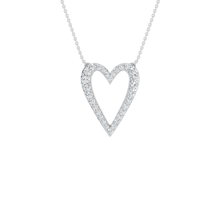 Open Heart Pendant (Round) in 14K White Gold – Silvadi Jewelry Aurora CO