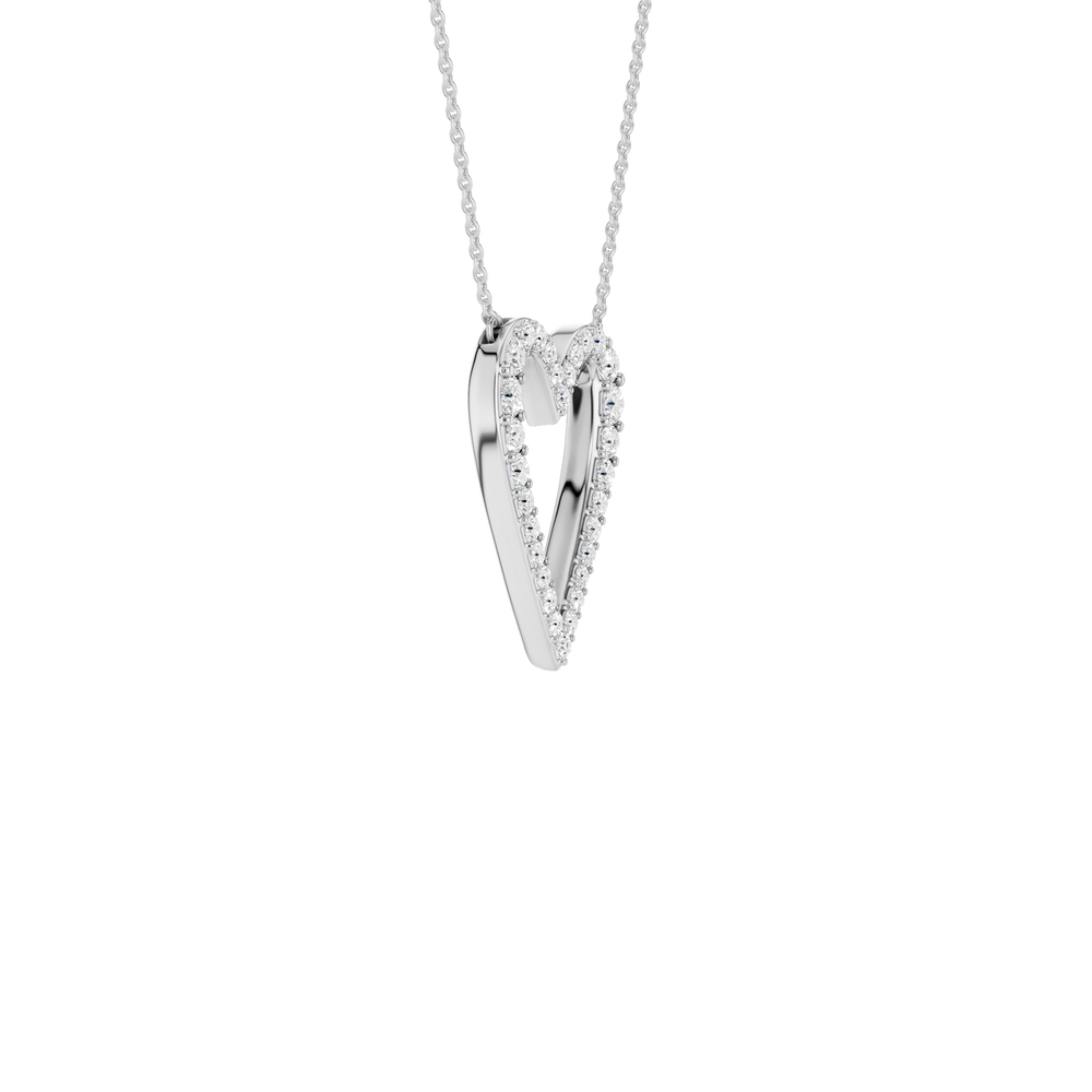 Open Heart Pendant (Round) in 14K White Gold – Silvadi Jewelry Aurora CO