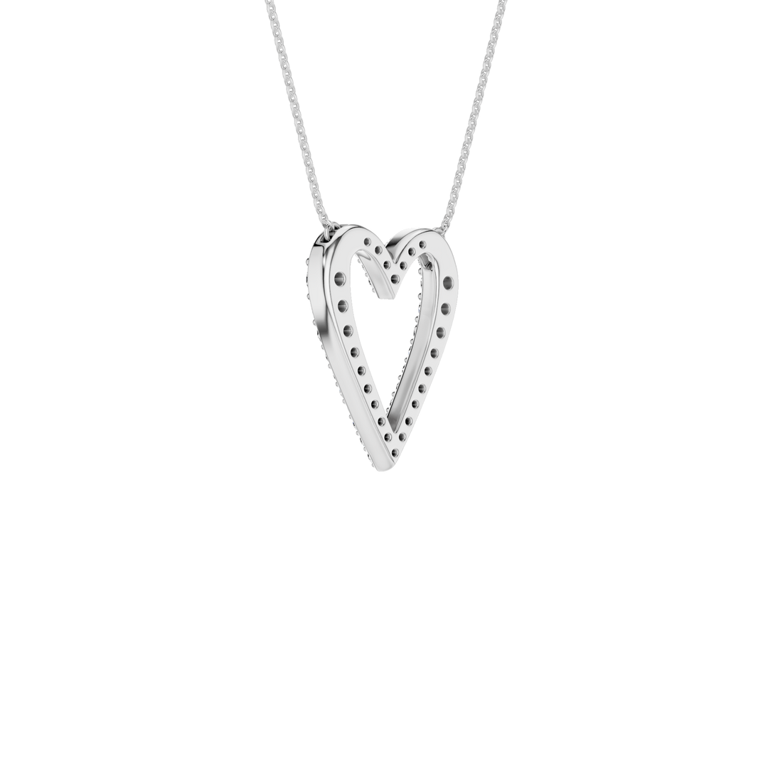 Open Heart Pendant (Round) in 14K White Gold – Silvadi Jewelry Aurora CO
