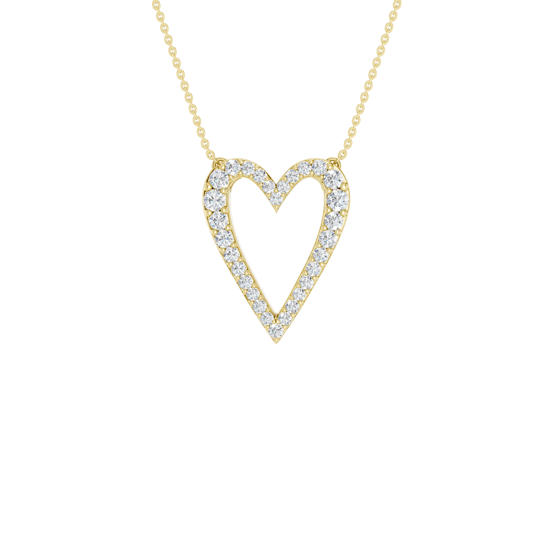 Open Heart Pendant (Round) in 14K Yellow Gold – Silvadi Jewelry Aurora CO