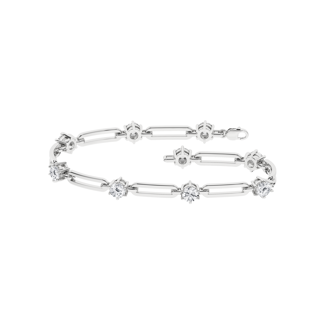 Open Link Diamond Bracelet (Round) in 14K White Gold – Silvadi Jewelry Aurora CO