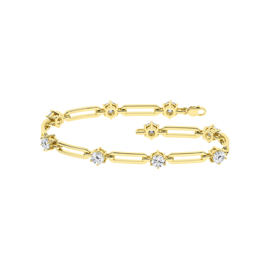 Open Link Diamond Bracelet (Round) in 14K Yellow Gold – Silvadi Jewelry Aurora CO