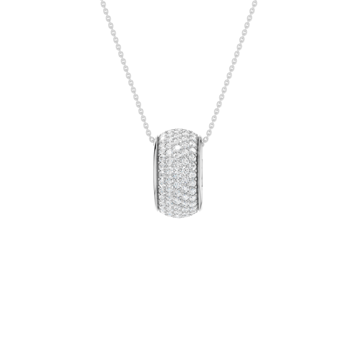 Pave Bead Pendant (Round) in 14K White Gold – Silvadi Jewelry Aurora CO