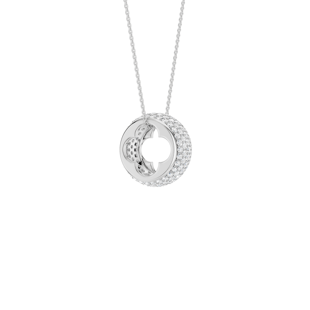 Pave Bead Pendant (Round) in 14K White Gold – Silvadi Jewelry Aurora CO