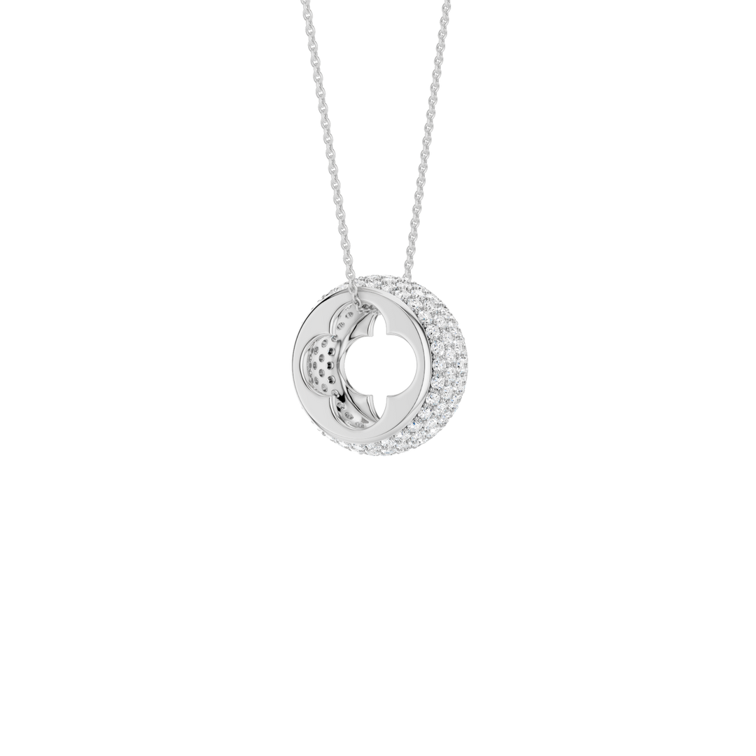 Pave Bead Pendant (Round) in 14K White Gold – Silvadi Jewelry Aurora CO