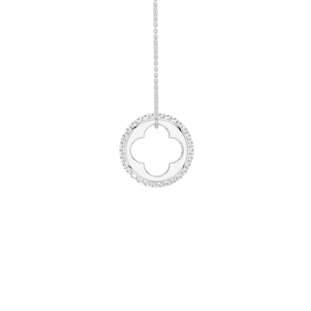 Pave Bead Pendant (Round) in 14K White Gold – Silvadi Jewelry Aurora CO