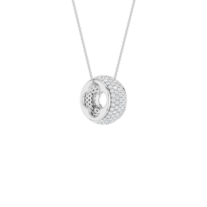 Pave Bead Pendant (Round) in 14K White Gold – Silvadi Jewelry Aurora CO