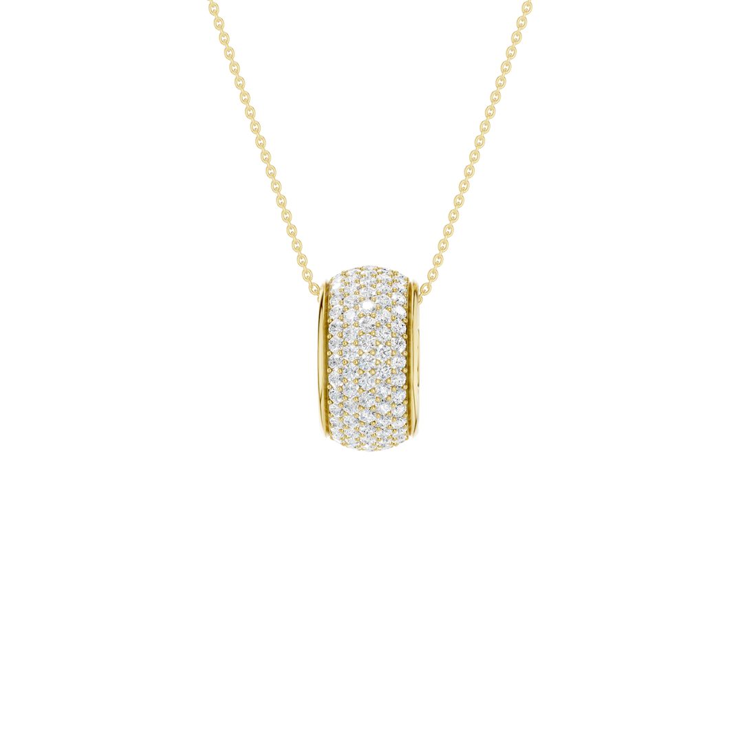 Pave Bead Pendant (Round) in 14K Yellow Gold – Silvadi Jewelry Aurora CO