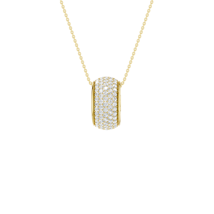 Pave Bead Pendant (Round) in 14K Yellow Gold – Silvadi Jewelry Aurora CO