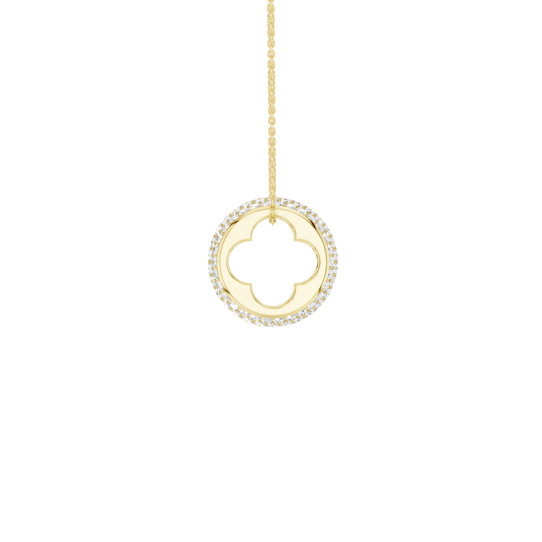 Pave Bead Pendant (Round) in 14K Yellow Gold – Silvadi Jewelry Aurora CO