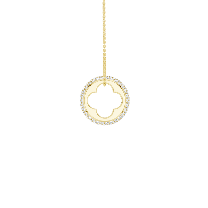 Pave Bead Pendant (Round) in 14K Yellow Gold – Silvadi Jewelry Aurora CO