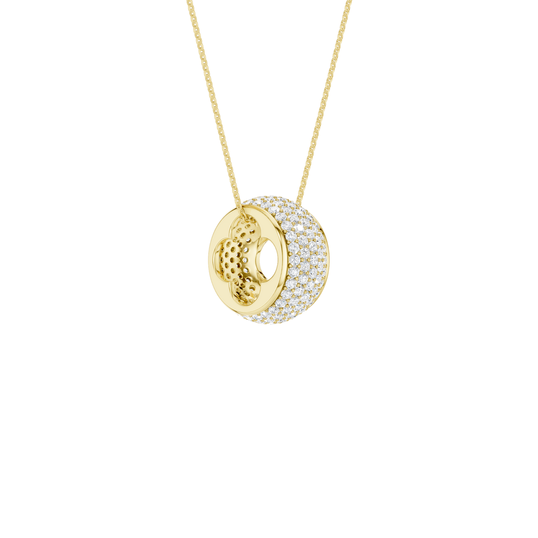 Pave Bead Pendant (Round) in 14K Yellow Gold – Silvadi Jewelry Aurora CO