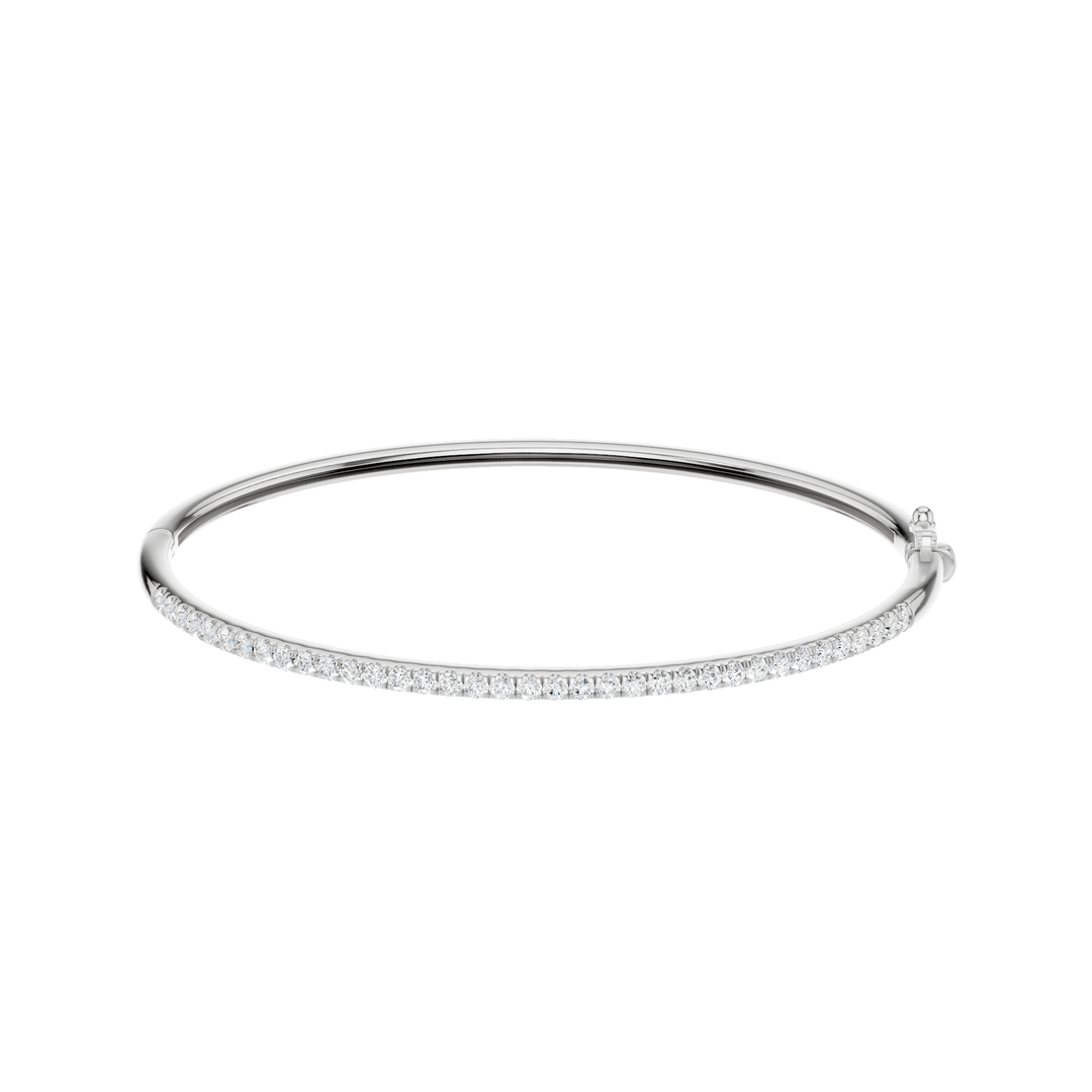 Pave Diamond Bangle (Round) in 14K White Gold – Silvadi Jewelry Aurora CO
