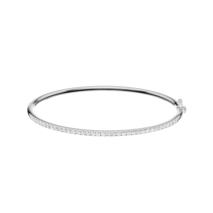 Pave Diamond Bangle (Round) in 14K White Gold – Silvadi Jewelry Aurora CO