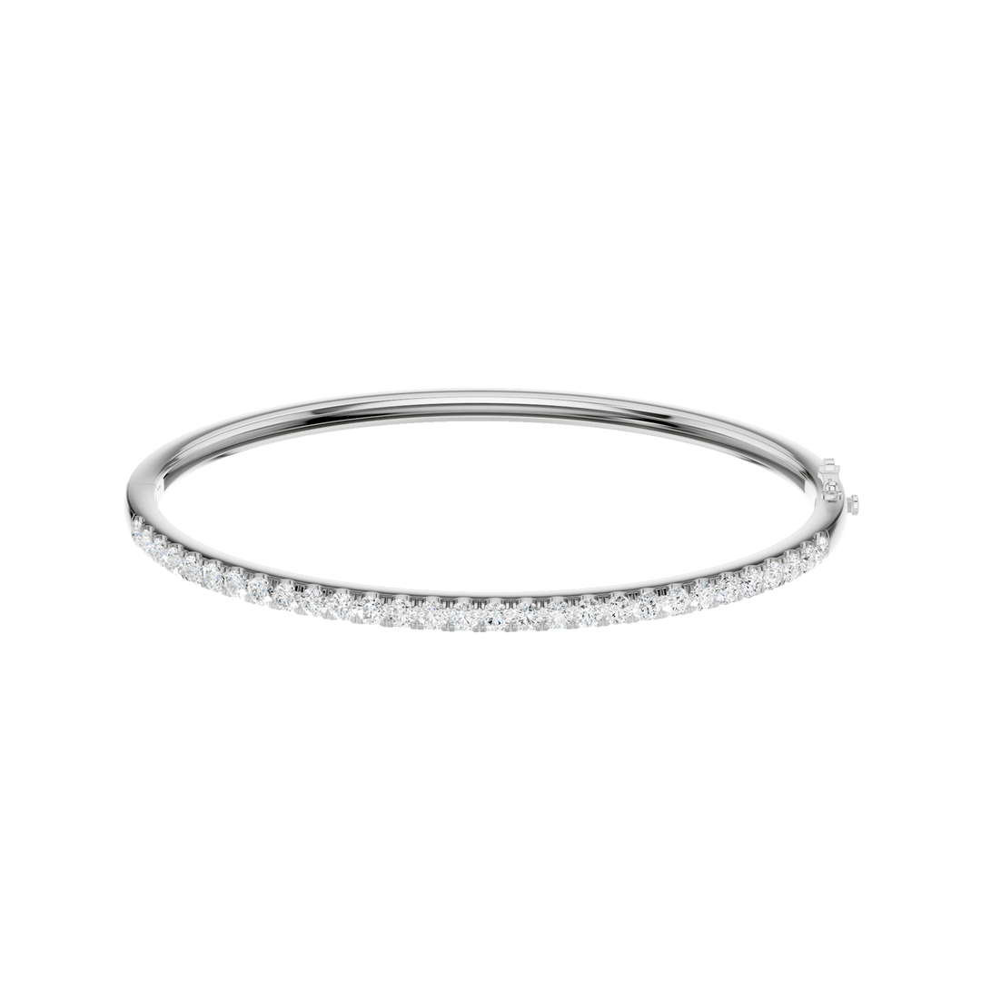 Pave Diamond Bangle (Round) in 14K White Gold – Silvadi Jewelry Aurora CO