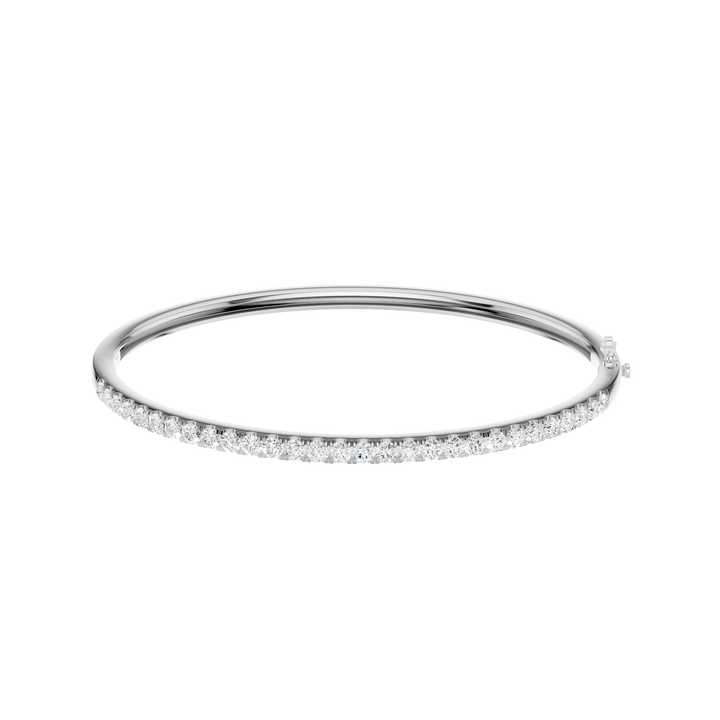 Pave Diamond Bangle (Round) in 14K White Gold – Silvadi Jewelry Aurora CO