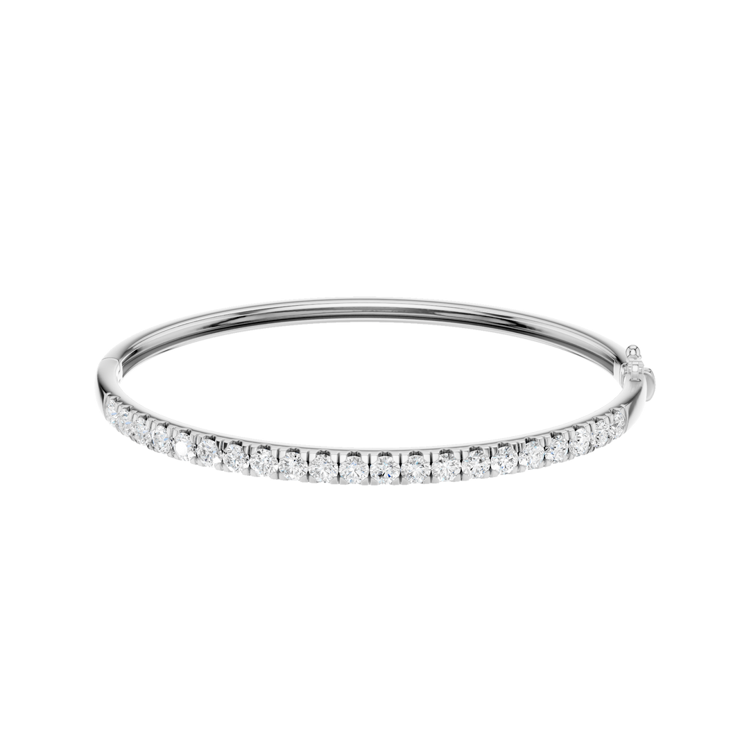 Pave Diamond Bangle (Round) in 14K White Gold – Silvadi Jewelry Aurora CO