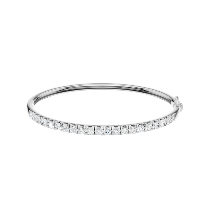 Pave Diamond Bangle (Round) in 14K White Gold – Silvadi Jewelry Aurora CO