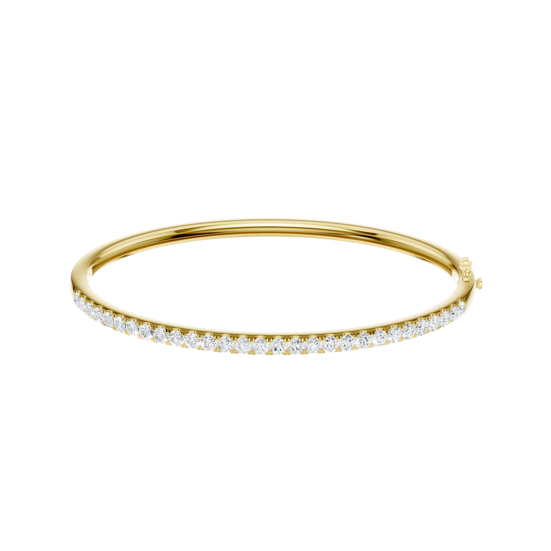 Pave Diamond Bangle (Round) in 14K Yellow Gold – Silvadi Jewelry Aurora CO